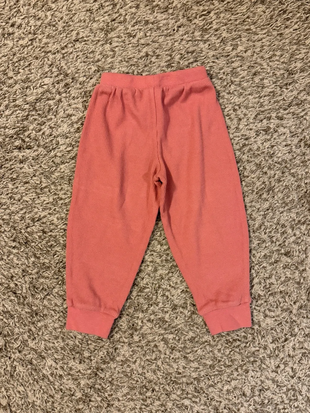 Kids Coral Waffle Jogger Set - Cozy Sweatshirt & Sweatpants